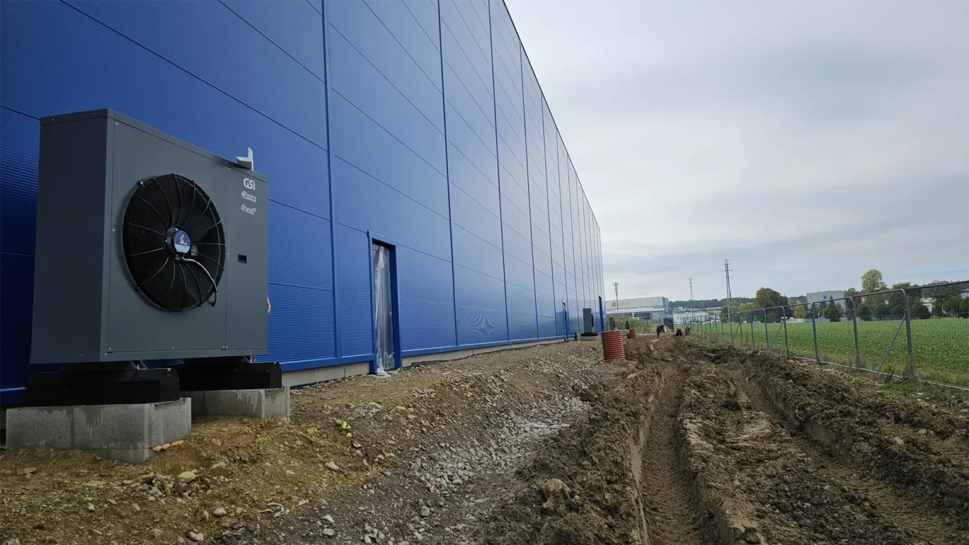 Montáž tepelného čerpadla - Hala, Kladno